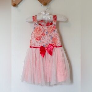 Little Lass | Baby Girl Pink & Coral Dress